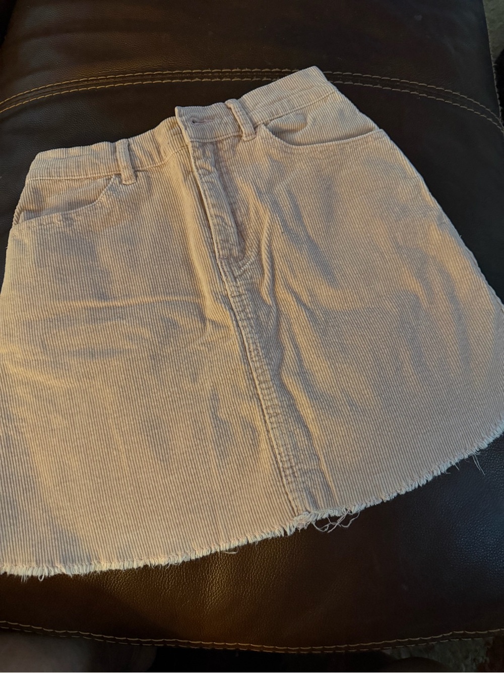 Brandy Melville Beige Corduroy Mini Skirt